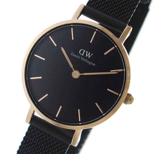 Daniel Wellington Petite Ashfield Black Dial Black Mesh Strap Watch For Women - DW00100245 Buy Now By Daniel Wellington