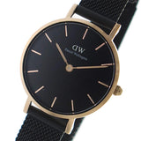 Daniel Wellington Petite Ashfield Black Dial Black Mesh Strap Watch For Women - DW00100245 Buy Now By Daniel Wellington