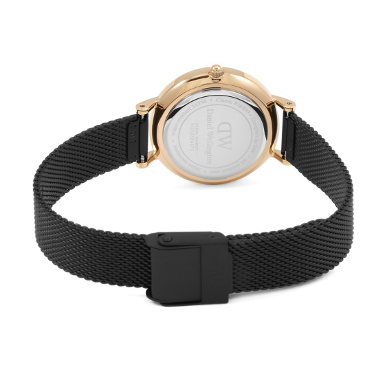 Daniel Wellington Petite Ashfield Black Dial Black Mesh Strap Watch For Women - DW00100245 Buy Now By Daniel Wellington