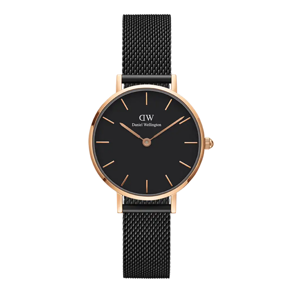 Daniel Wellington Petite Ashfield Black Dial Black Mesh Strap Watch For Women - DW00100245 Buy Now By Daniel Wellington