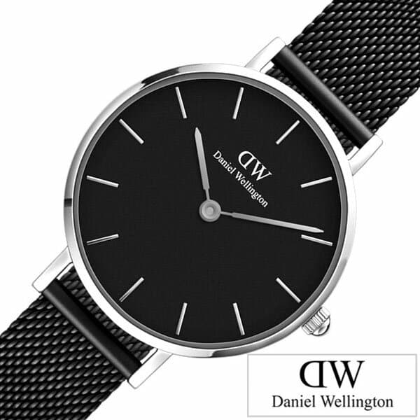 Daniel Wellington Petite Ashfield Black Dial Black Mesh Strap Watch For Women - DW00100246 Buy Now By Daniel Wellington