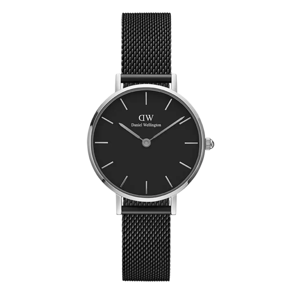 Daniel Wellington Petite Ashfield Black Dial Black Mesh Strap Watch For Women - DW00100246 Buy Now By Daniel Wellington