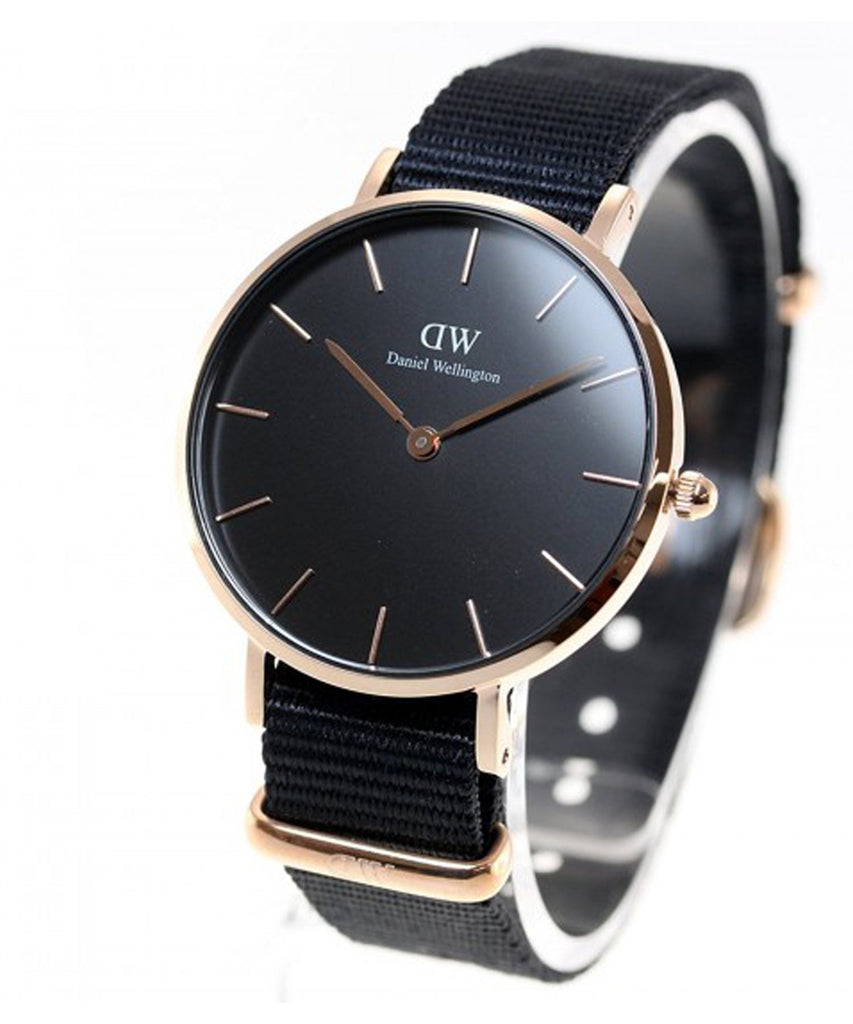 Daniel Wellington Petite Cornwall Black Dial Black Nylon Strap Watch for Women - DW00100247 Buy Now By Daniel Wellington