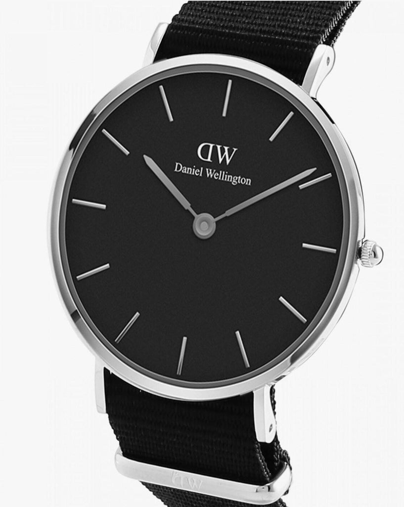 Daniel Wellington Petite Cornwall Black Dial Black Nylon Strap Watch For Women - DW00100248 Buy Now By Daniel Wellington