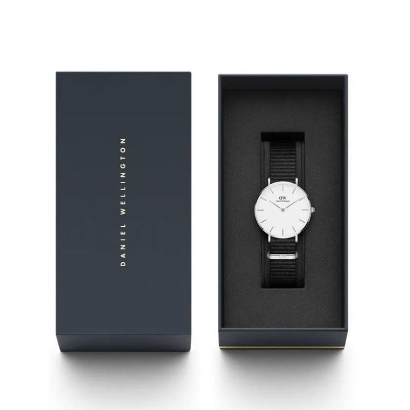 Daniel Wellington Classic Cornwall White Dial Black Nylon Strap Watch For Men - DW00100258 Buy Now By Daniel Wellington
