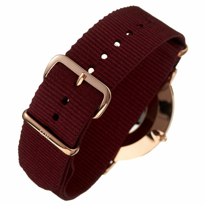 Daniel Wellington Classic Roselyn White Dial Maroon Nylon Strap Watch For Women - DW00100267 Buy Now By Daniel Wellington