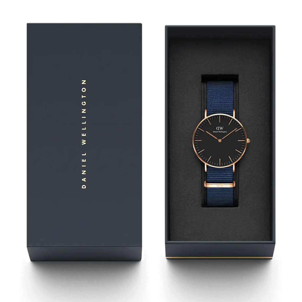 Daniel Wellington Classic Bayswater Black Dial Black NATO Strap Watch For Women - DW00100281 Buy Now By Daniel Wellington