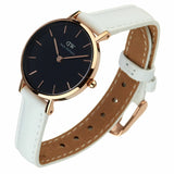 Daniel Wellington Classic Petite Bondi Black Dial White Leather Strap Watch For Women - DW00100285 Buy Now By Daniel Wellington