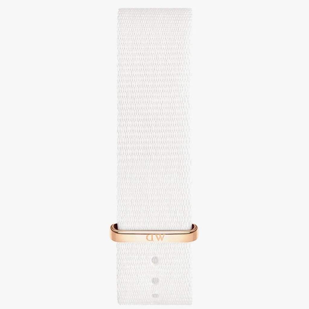 Daniel Wellington Classic Dover Black Dial White Nylon Strap Watch For Women - DW00100310 Buy Now By Daniel Wellington