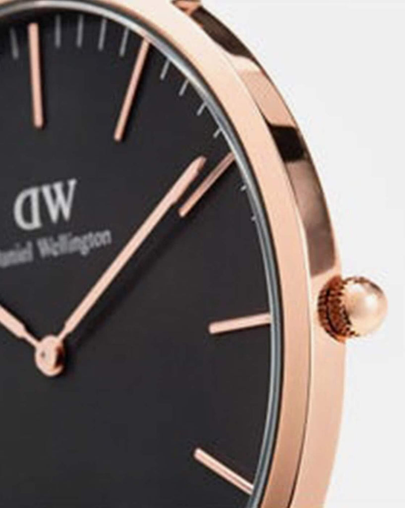 Daniel Wellington Classic Dover Black Dial White Nylon Strap Watch For Women - DW00100310 Buy Now By Daniel Wellington