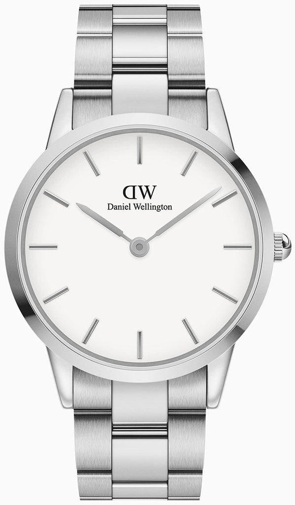 Daniel Wellington Iconic White Dial Silver Steel Strap Watch For Men - DW00100341 Buy Now By Daniel Wellington