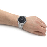 Daniel Wellington Iconic Link Black Dial Silver Steel Strap Watch For Women - DW00100342 Buy Now By Daniel Wellington