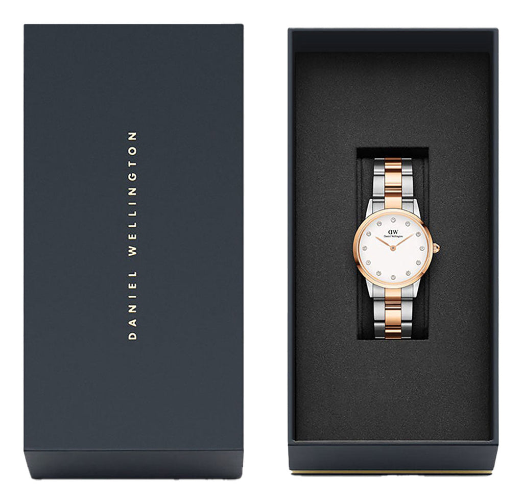 Daniel Wellington Iconic Link White Dial Two Tone Steel Strap Watch For Women - DW00100359 Buy Now By Daniel Wellington