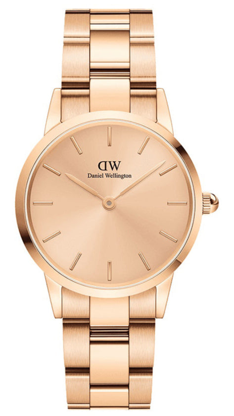 Daniel Wellington Iconic Link Unitone Rose Gold Dial Rose Gold Steel Strap Watch For Women - DW00100401 Buy Now By Daniel Wellington
