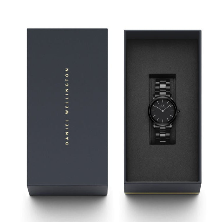 Daniel Wellington Iconic Link Ceramic Black Dial Black Steel Strap Watch For Women - DW00100415 Buy Now By Daniel Wellington