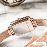 Daniel Wellington Quadro Melrose Rose Gold Mesh Bracelet Watch For Women - DW00100432