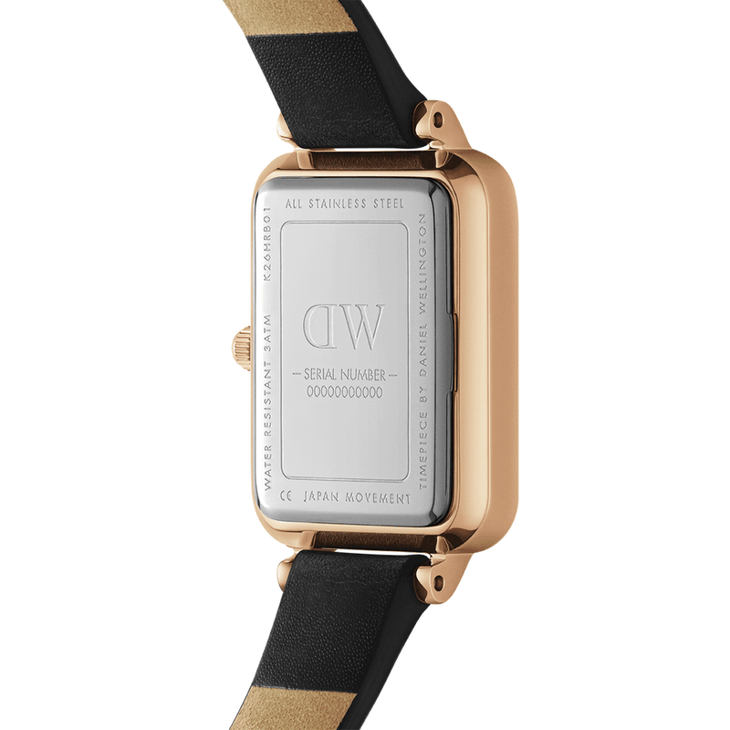 Daniel Wellington Quadro Pressed Sheffield Green Dial Black Leather Strap Watch For Women - DW00100439 Buy Now By Daniel Wellington