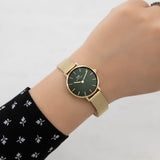 Daniel Wellington Petite Emerald Green Dial Gold Mesh Strap Watch For Women - DW00100479 Buy Now By Daniel Wellington