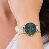 Daniel Wellington Petite Emerald Green Dial Gold Mesh Strap Watch For Women - DW00100480 Buy Now By Daniel Wellington