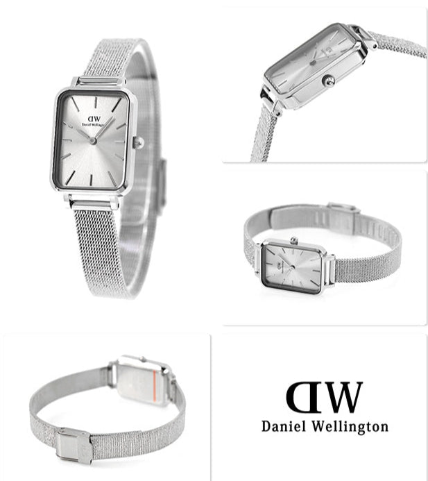 Daniel Wellington Quadro Unitone Silver Dial Silver Mesh Strap Watch For Women - DW00100486 Buy Now By Daniel Wellington
