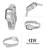 Daniel Wellington Quadro Unitone Silver Dial Silver Mesh Strap Watch For Women - DW00100486 Buy Now By Daniel Wellington