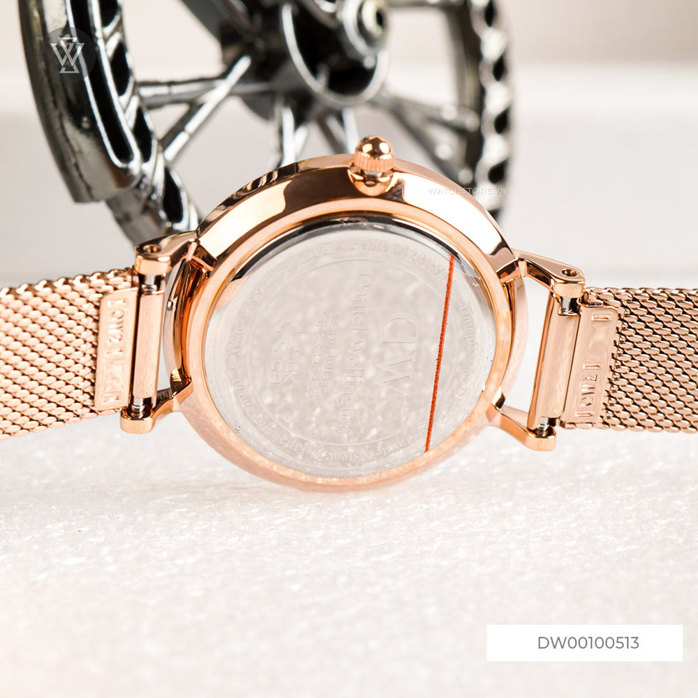 Daniel Wellington Petite Melrose Mother of Pearl Pink Dial Pink Mesh Strap Watch For Women - DW00100513 Buy Now By Daniel Wellington