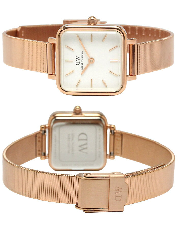 Daniel Wellington Quadro Studio White Dial Rose Gold Mesh Strap Watch For Women - DW00100517 Buy Now By Daniel Wellington