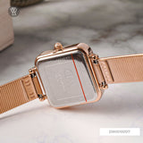 Daniel Wellington Quadro Studio White Dial Gold Stainless Steel Watch For Women - DW00100517