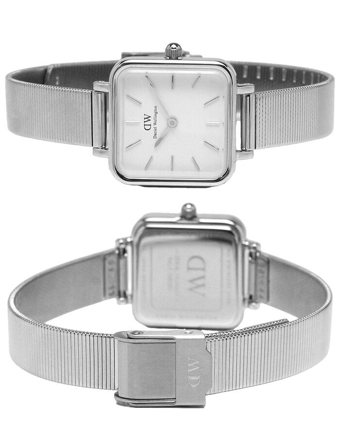 Daniel Wellington Quadro Studio White Dial Silver Mesh Bracelet Watch For Women - DW00100521 Buy Now By Daniel Wellington