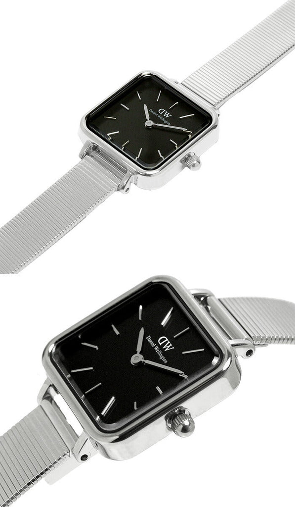 Daniel Wellington Quadro Studio Black Dial Silver Mesh Strap Watch For Women - DW00100522 Buy Now By Daniel Wellington