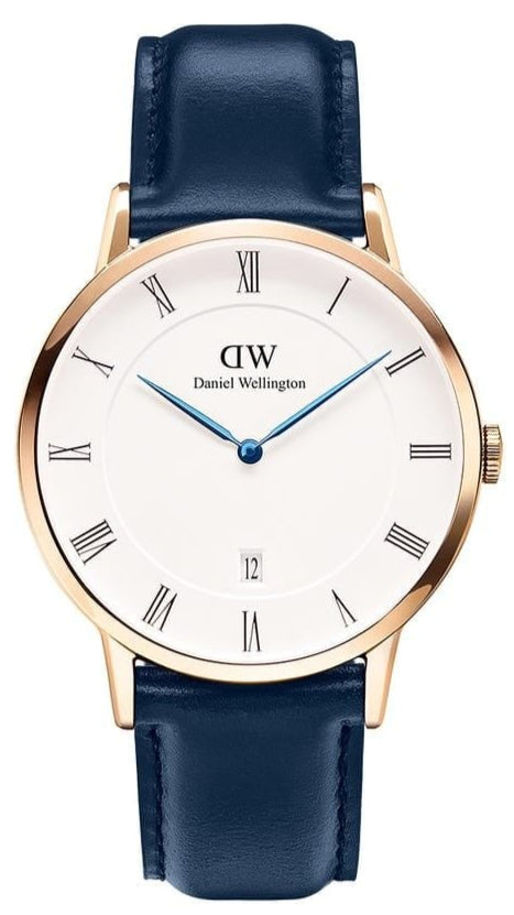 Daniel Wellington Dapper Somerset White Dial Blue Leather Strap Watch For Men - DW00100193 Buy Now By Daniel Wellington