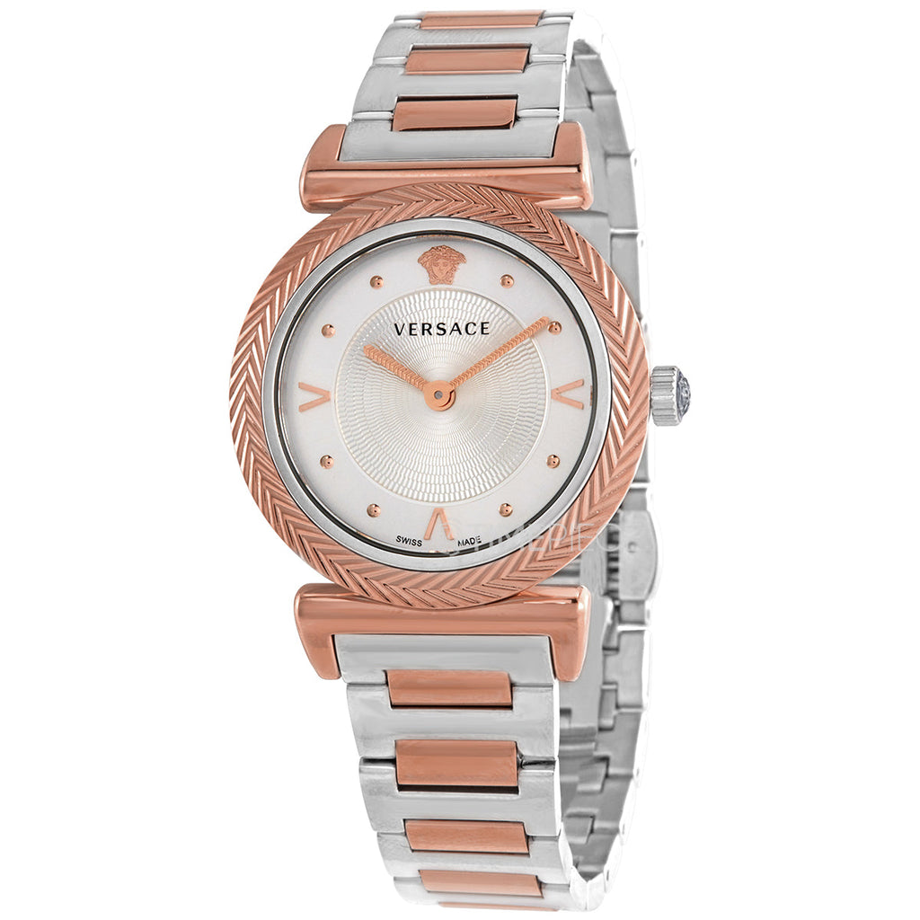 Versace V-Motif Silver Dial Two Tone Steel Strap Watch for Women - VERE00718 Buy Now By Versace