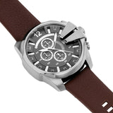Diesel Mega Chief Chronograph Black Dial Brown Leather Strap Watch For Men - DZ4290 Buy Now By Diesel