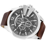 Diesel Mega Chief Chronograph Black Dial Brown Leather Strap Watch For Men - DZ4290 Buy Now By Diesel