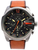 Diesel Mega Chief Chronograph Black Dial Brown Leather Strap Watch For Men - DZ4343 Buy Now By Diesel