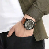 Diesel Mega Chief Chronograph Grey Dial Brown Leather Strap Watch For Men - DZ4463 Buy Now By Diesel