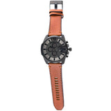 Diesel Mega Chief Chronograph Grey Dial Brown Leather Strap Watch For Men - DZ4463 Buy Now By Diesel