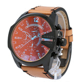 Diesel Mega Chief Chronograph Black Dial Brown Leather Strap Watch For Men - DZ4476 Buy Now By Diesel