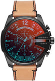 Diesel Mega Chief Chronograph Black Dial Brown Leather Strap Watch For Men - DZ4476 Buy Now By Diesel