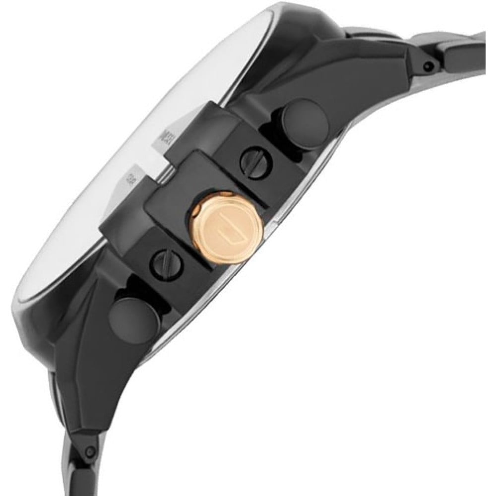 Diesel Mega Chief Chronograph Grey Dial Black Steel Strap Watch For Men - DZ4479 Buy Now By Diesel