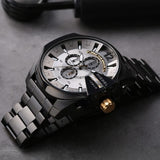 Diesel Mega Chief Chronograph Grey Dial Black Steel Strap Watch For Men - DZ4479 Buy Now By Diesel