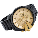Diesel Mega Chief Chronograph Gold Dial Black Steel Strap Watch For Men - DZ4485 Buy Now By Diesel