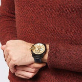 Diesel Mega Chief Chronograph Gold Dial Black Steel Strap Watch For Men - DZ4485 Buy Now By Diesel