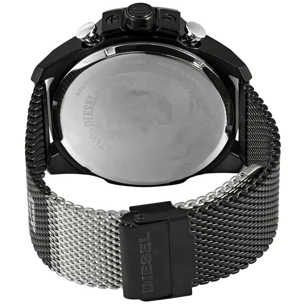 Diesel Mega Chief Chronograph Black Dial Black Mesh Bracelet Watch For Men - DZ4514 Buy Now By Diesel