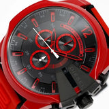 Diesel Mega Chief Chronograph Black Dial Red Rubber Strap Watch For Men - DZ4526 Buy Now By Diesel