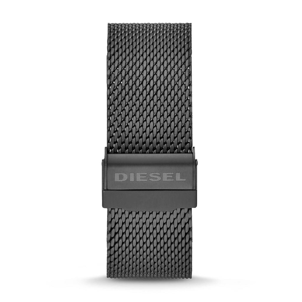 Diesel Mega Chief Chronograph Black Dial Black Mesh Strap Watch For Men - DZ4527 Buy Now By Diesel