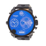 Diesel Big Daddy Blue Dial Black Leather Strap Watch For Men - DZ7127 Buy Now By Diesel