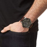 Diesel Little Daddy SBA Small Sized Grey Dial Brown Leather Strap Watch For Men - DZ7258 Buy Now By Diesel