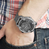 Diesel Little Daddy Chronograph Black Dial Silver Steel Strap Watch For Men - DZ7259 Buy Now By Diesel