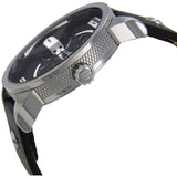 Diesel Mini Daddy Black Silver Dial Black Leather Strap Watch For Men - DZ7307 Buy Now By Diesel
